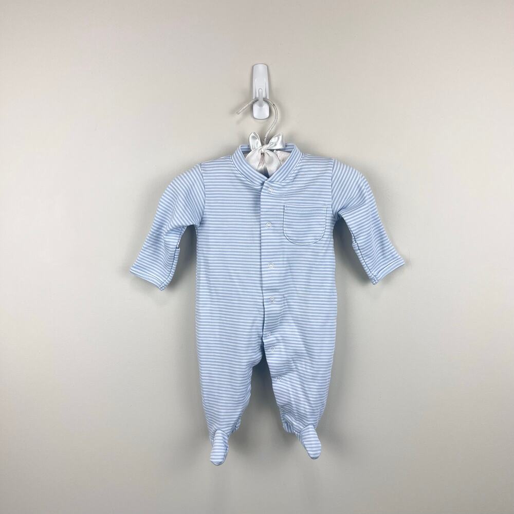 Kissy Kissy Blue Striped Footie Coverall Newborn